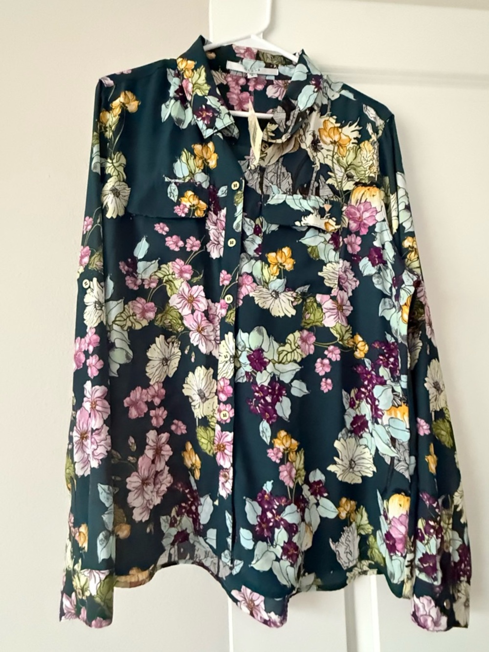 Guess Dark Teal Floral Button-Down Shirt - Picture 7 of 8